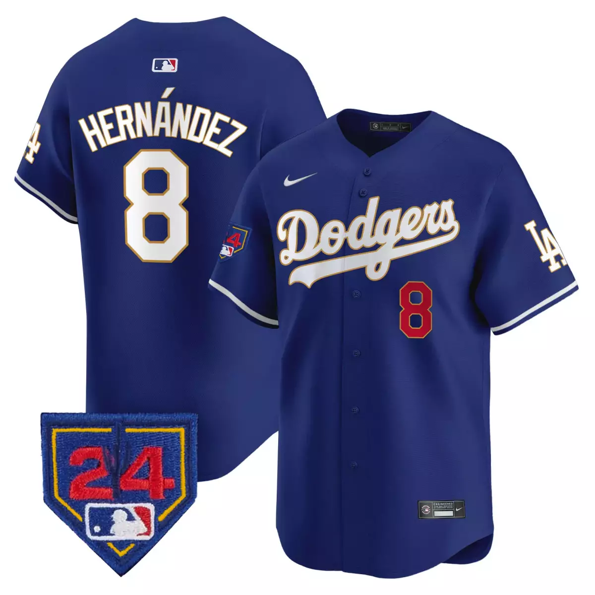 los angeles dodgers 8 hernandez navy jersey 2024 los angeles city style vapor premier limited v2 all stitched