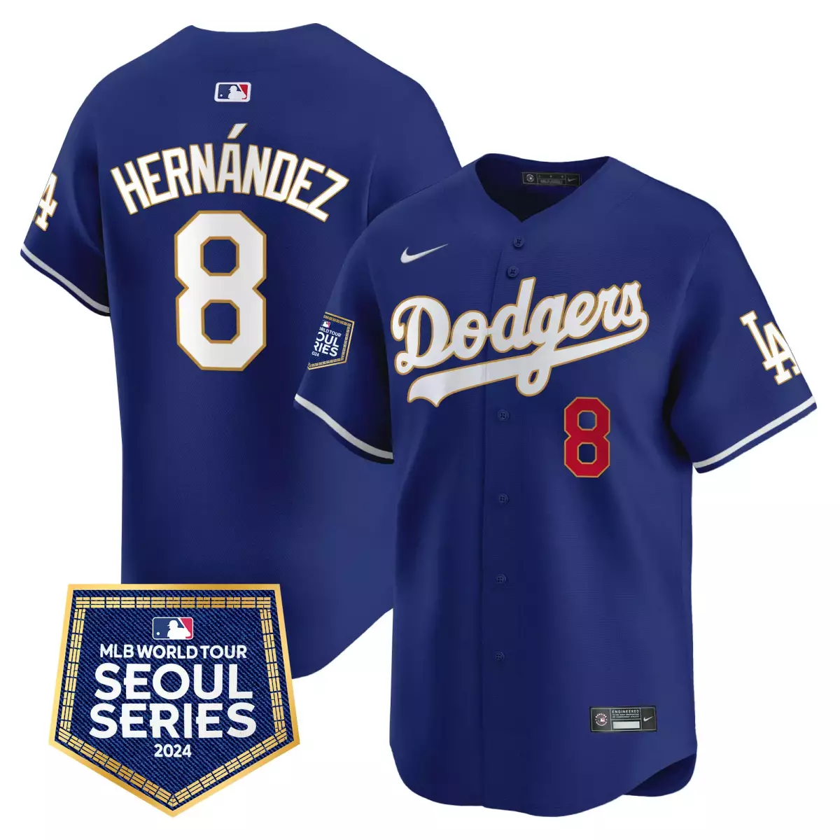 los angeles dodgers 8 hernandez navy jersey 2024 los angeles city style vapor premier limited v2 all stitched