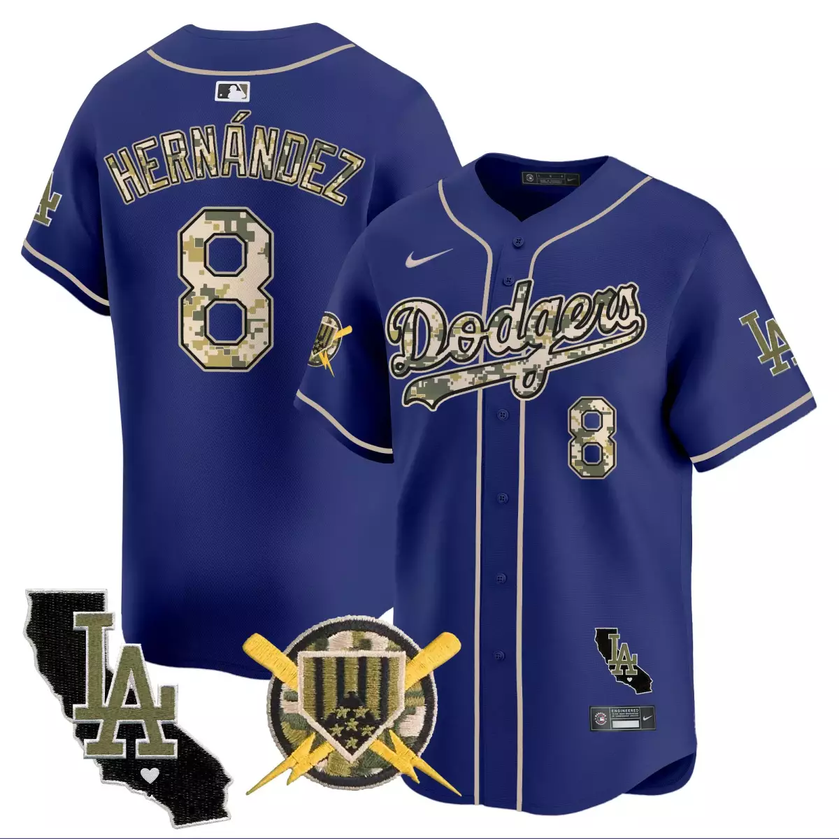 los angeles dodgers 8 hernandez navy jersey 2025 gold vapor premier limited all stitched
