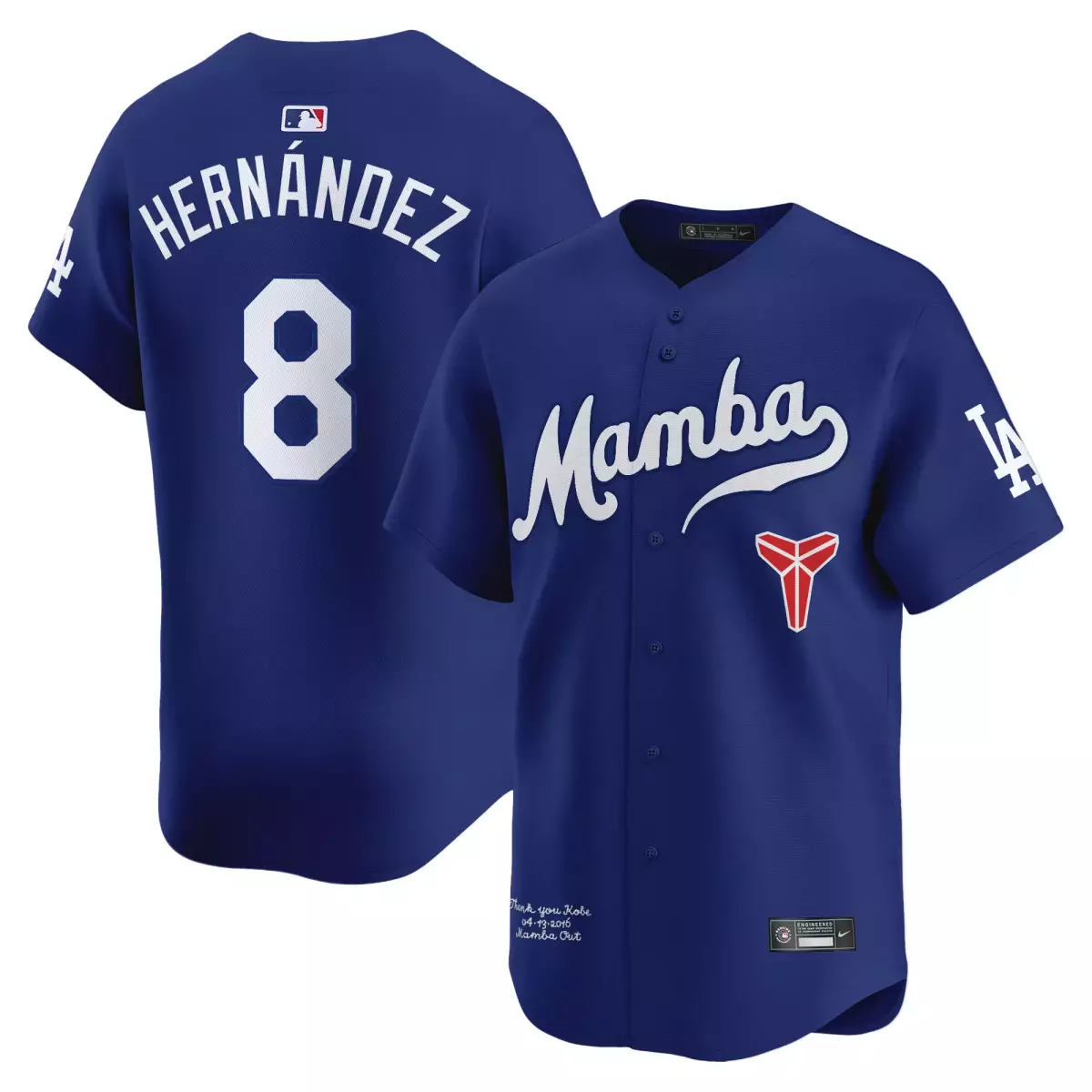 los angeles dodgers 8 hernandez navy jersey jackie robinson breaking barriers patch vapor premier limited all stitched