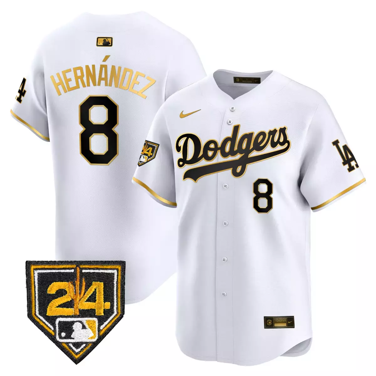 los angeles dodgers 8 hernandez navy jersey jackie robinson breaking barriers patch vapor premier limited all stitched