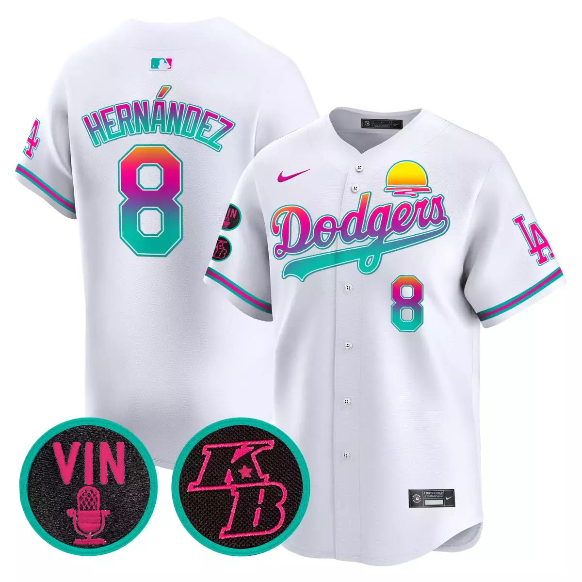 los angeles dodgers 8 hernandez white jersey 2024 los angeles city style vapor premier limited v2 all stitched ykd