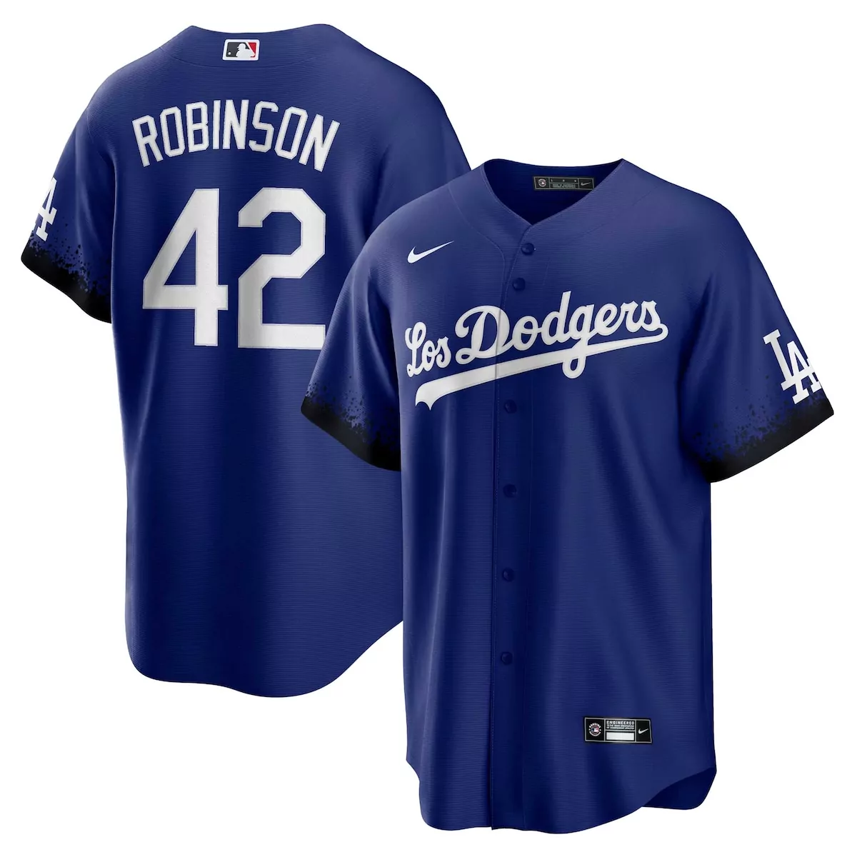 los angeles dodgers jackie robinson royal city connect player jersey