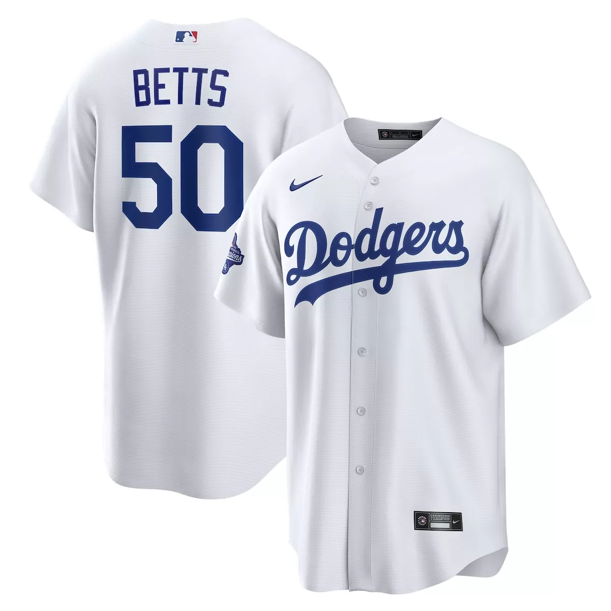 los angeles dodgers mookie betts white home 2025 world series champions jersey