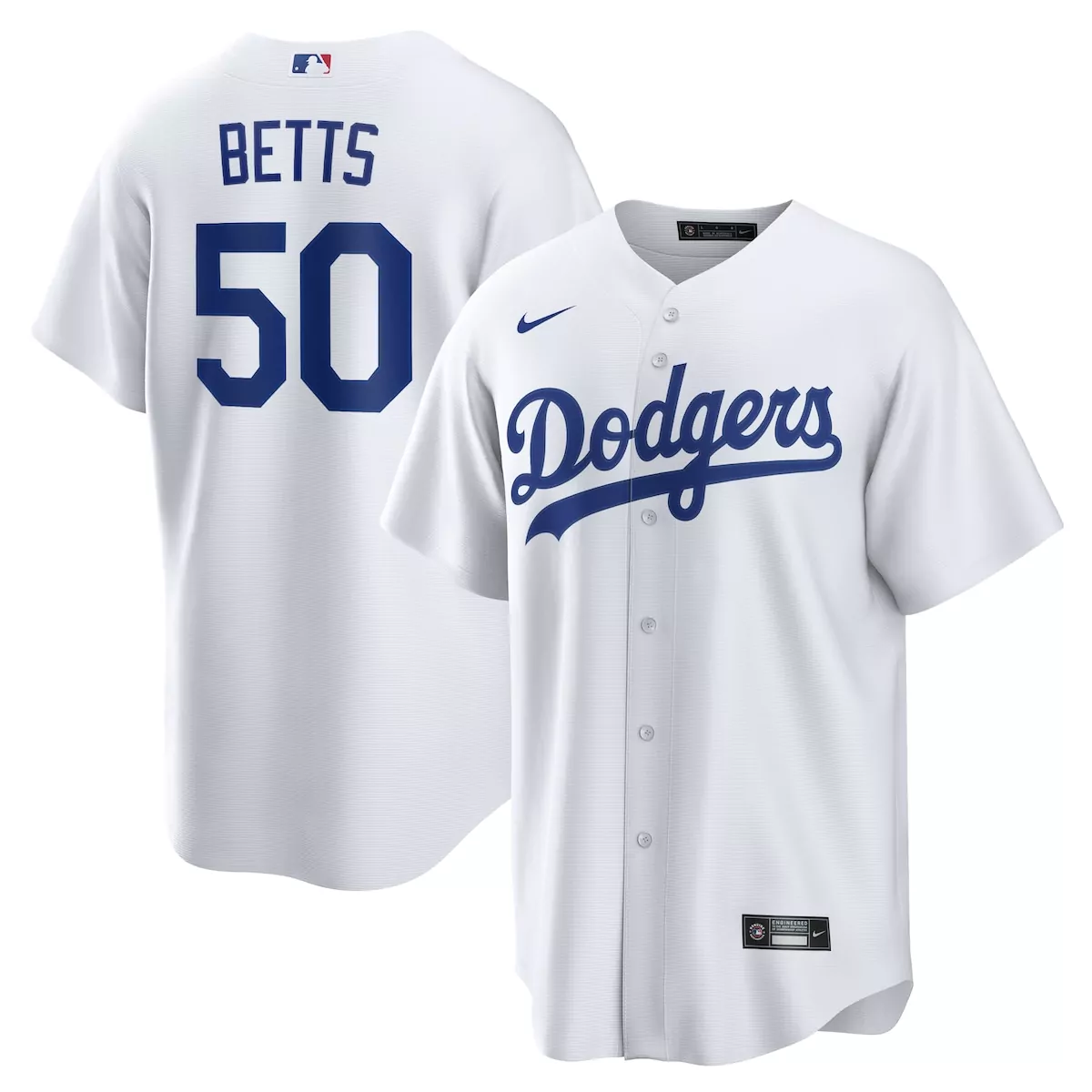 los angeles dodgers mookie betts white home player name jersey