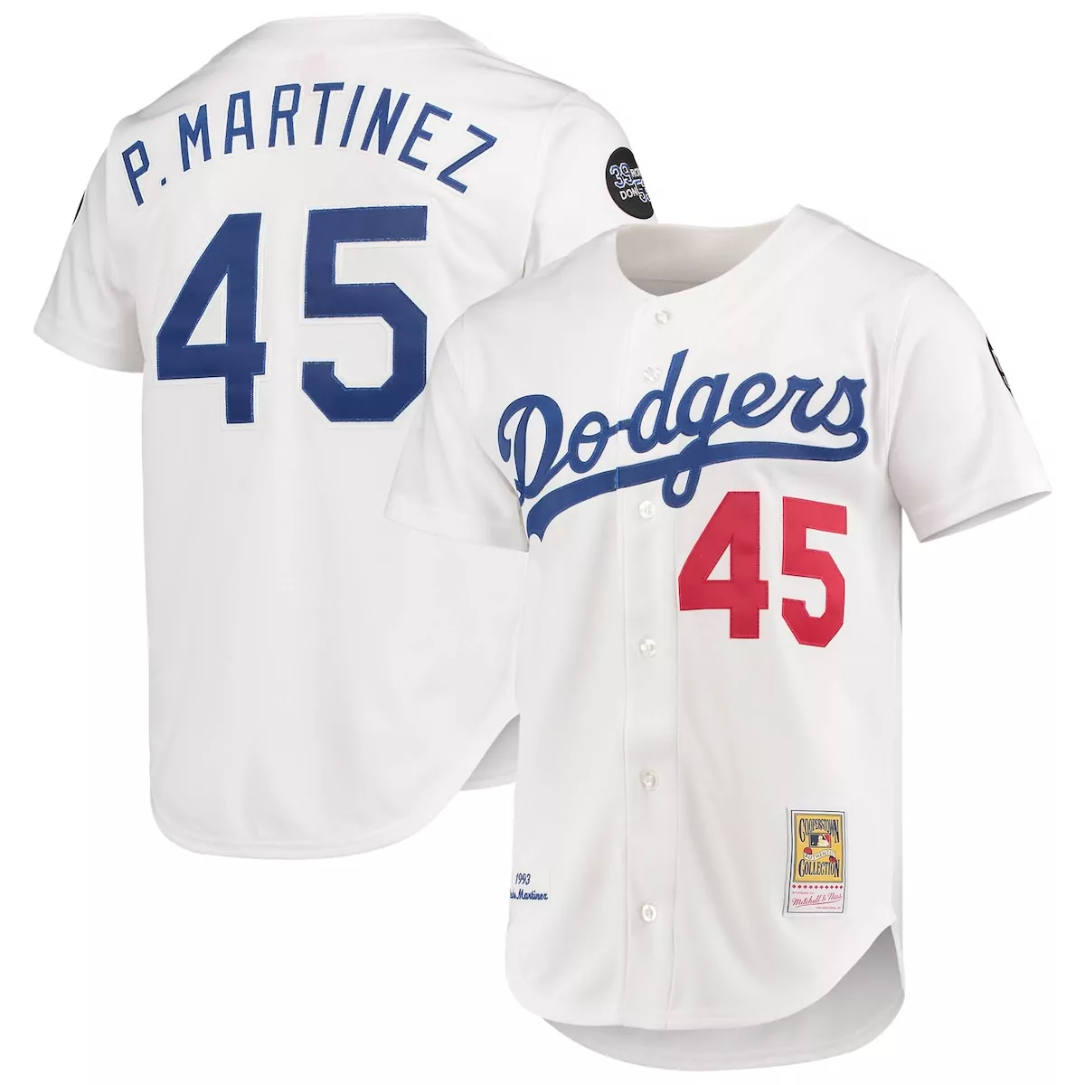 los angeles dodgers pedro martinez white 1993 cooperstown collection home jersey