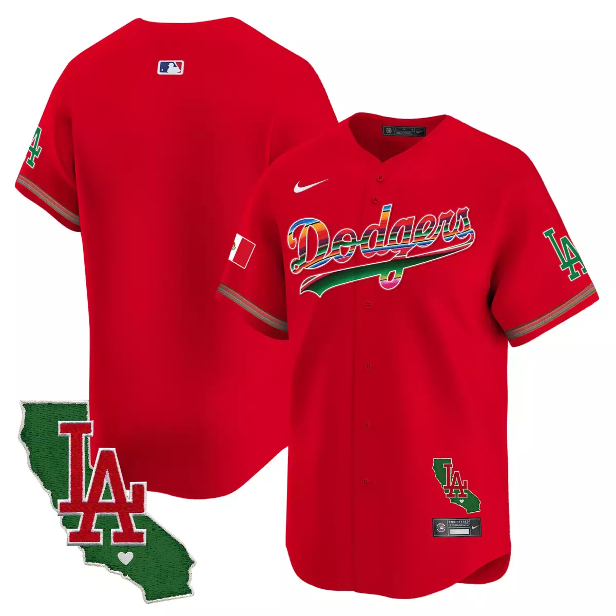 los angeles dodgers red jersey mexico california patch vapor premier limited all stitched