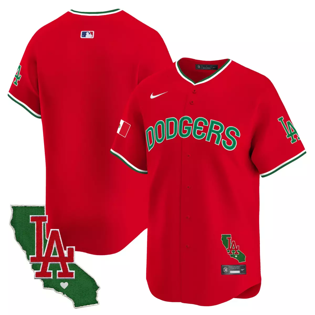 los angeles dodgers red jersey mexico california patch vapor premier limited all stitched