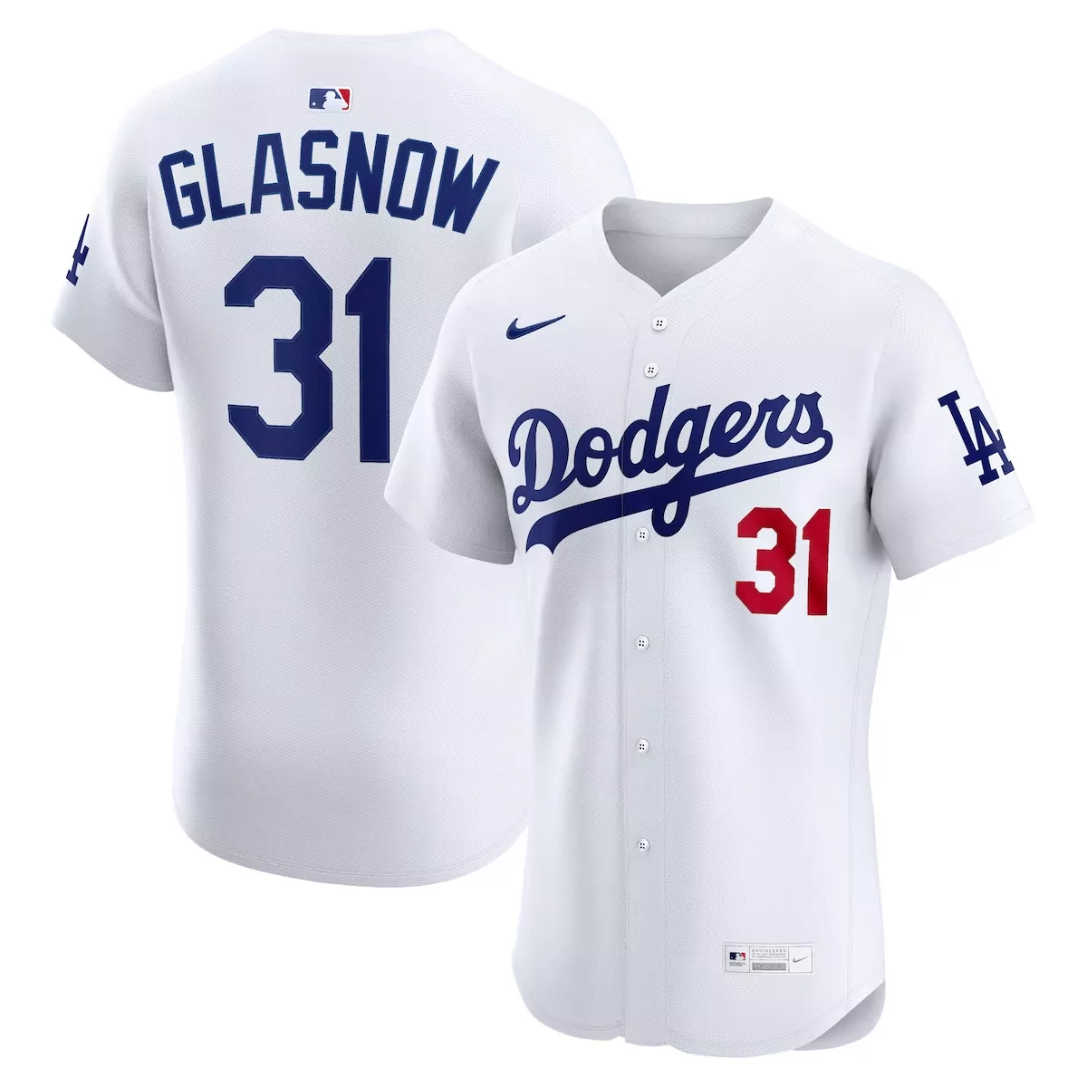 los angeles dodgers tyler glasnow white home elite jersey