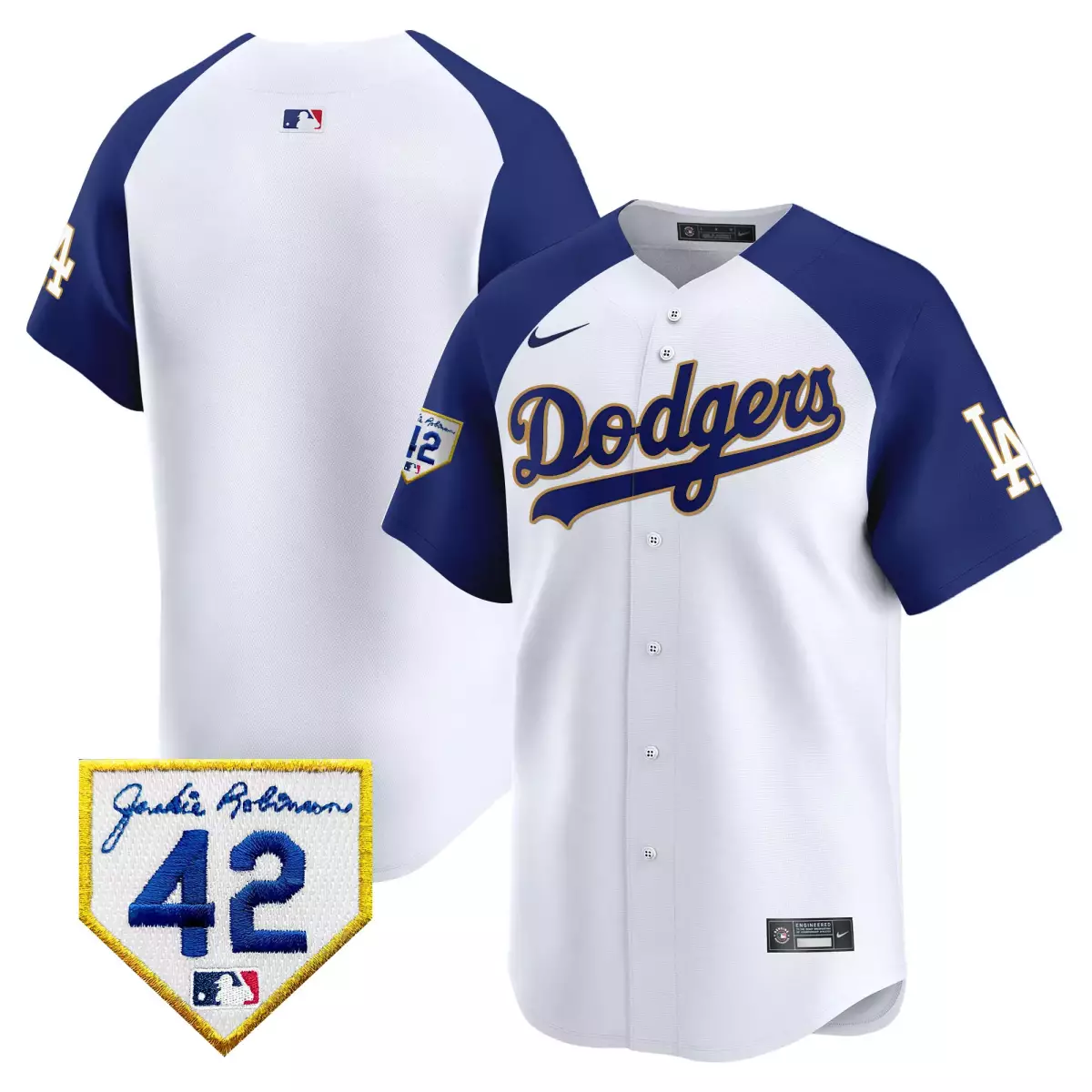 los angeles dodgers jackie robinson royal city connect player jersey