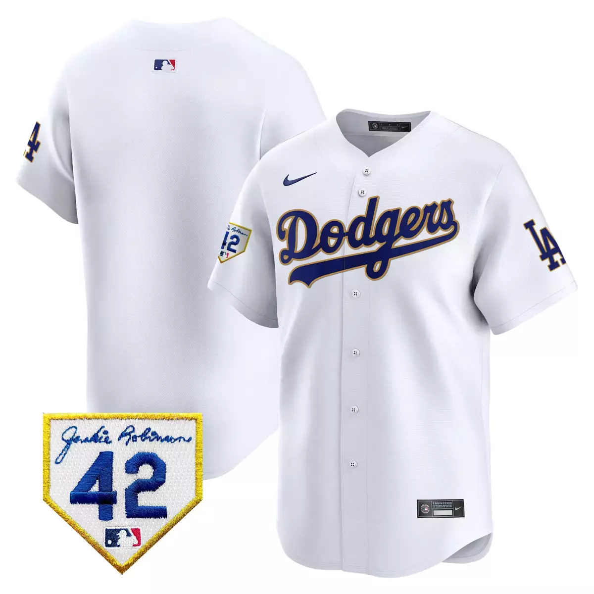 los angeles dodgers jackie robinson royal city connect player jersey