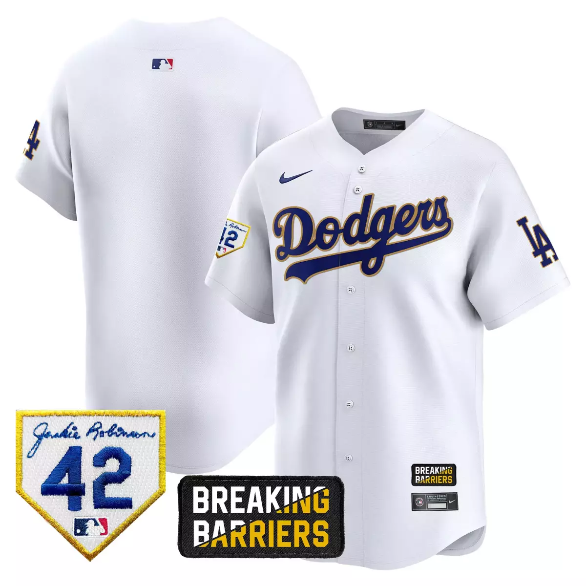 los angeles dodgers jackie robinson royal city connect player jersey
