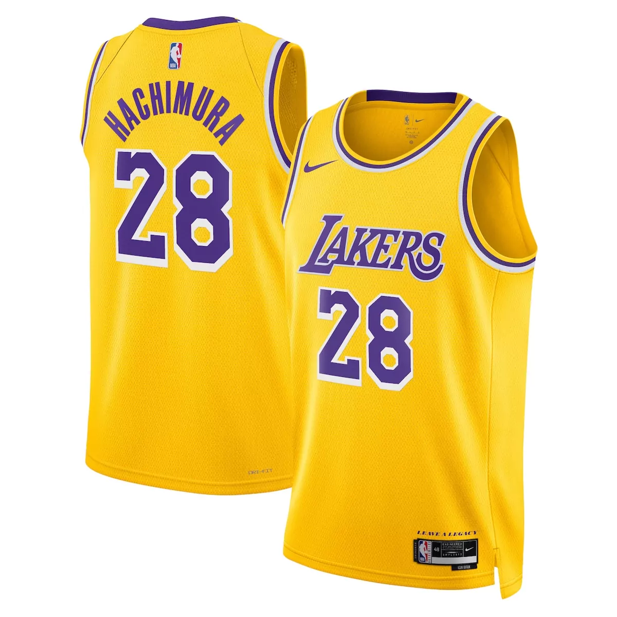 los angeles lakers icon edition jersey gold rui hachimura unisex