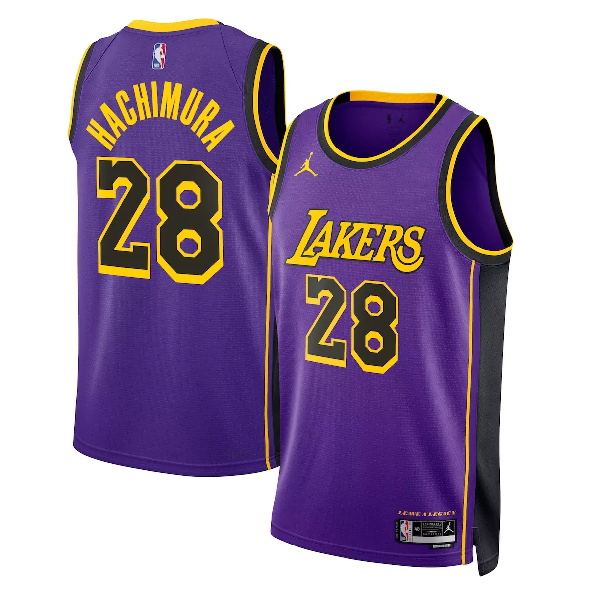 los angeles lakers icon edition jersey gold rui hachimura unisex