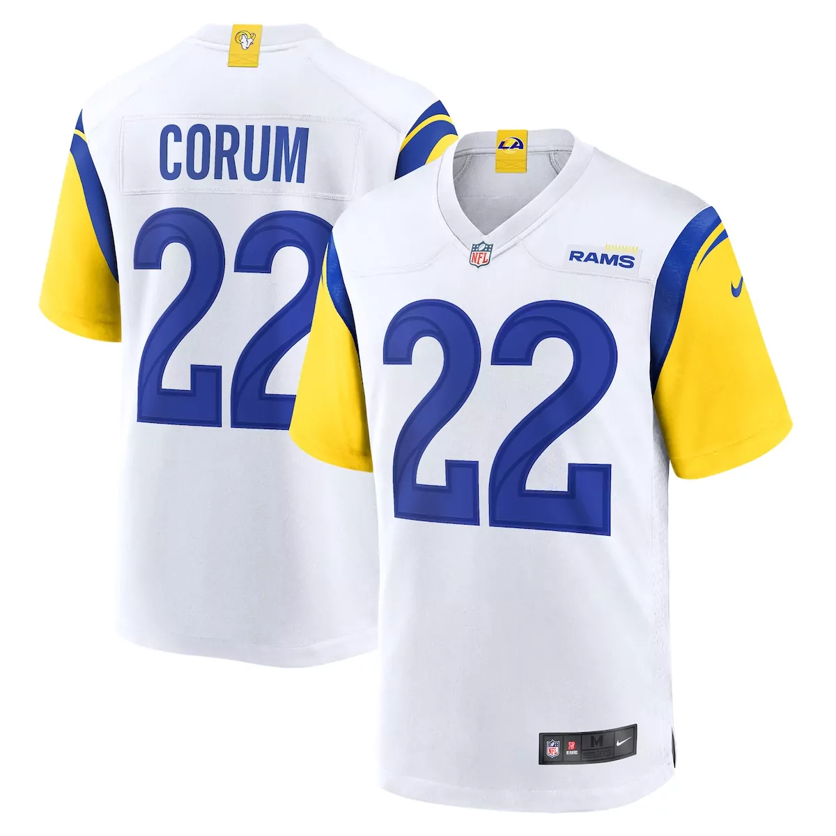 los angeles rams blake corum white game jersey