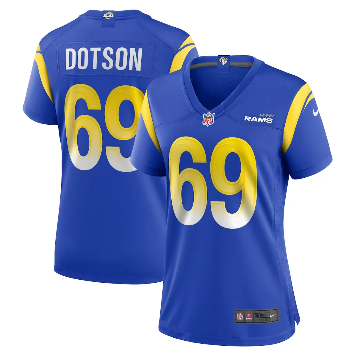 los angeles rams kevin dotson royal game jersey dbd
