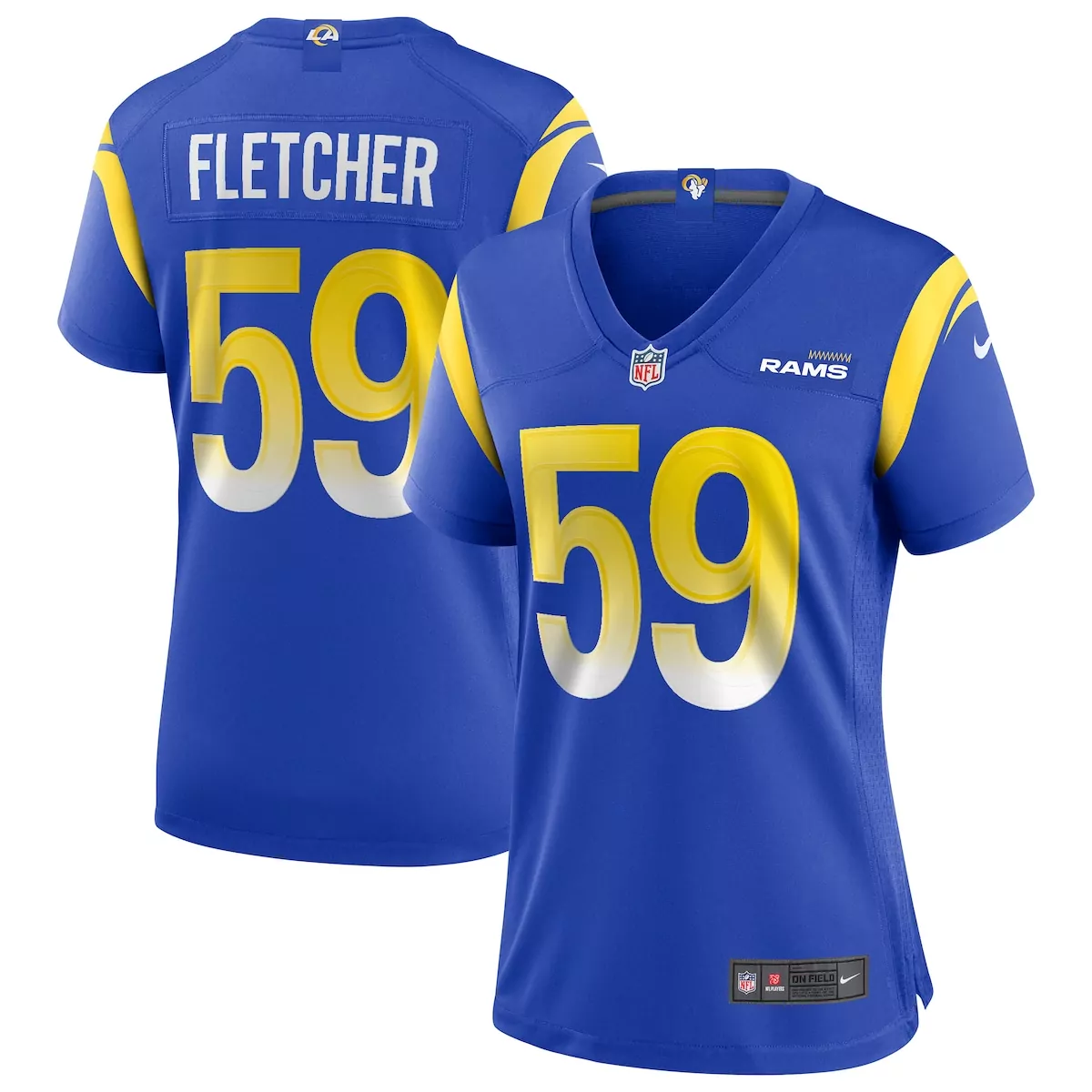 los angeles rams london fletcher royal game retired player jersey h51