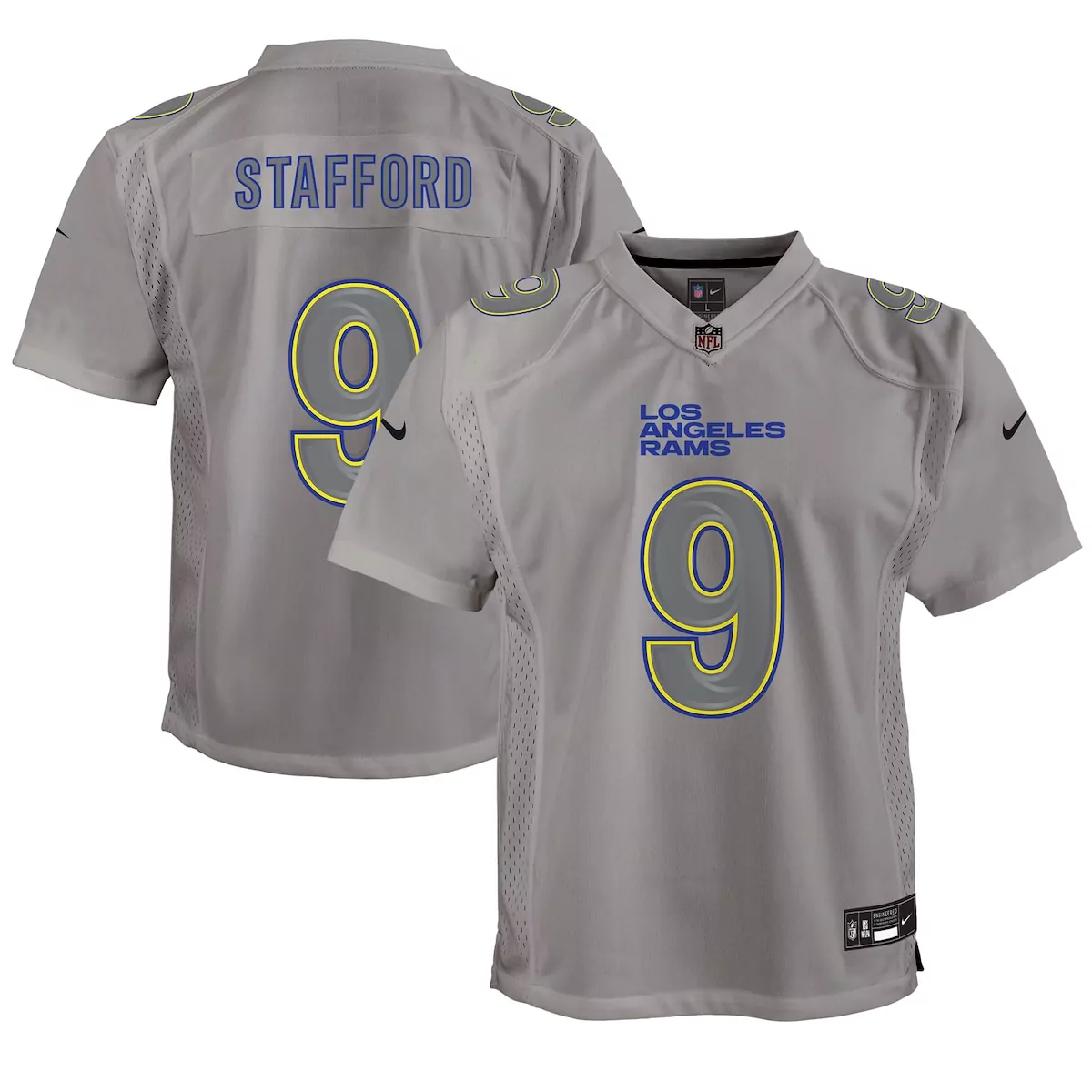 los angeles rams matthew stafford gray atmosphere game jersey