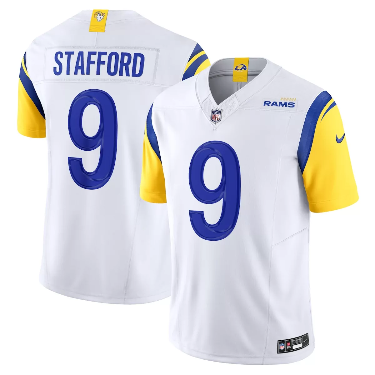 los angeles rams matthew stafford white vapor f u s e limited jersey