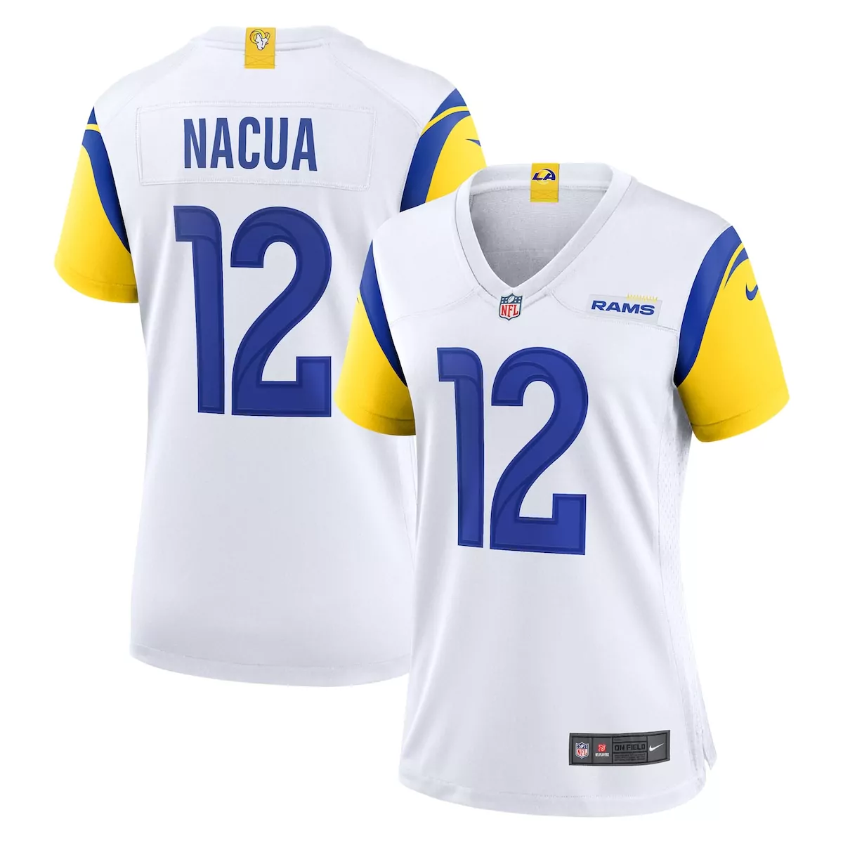 los angeles rams puka nacua royal game player jersey