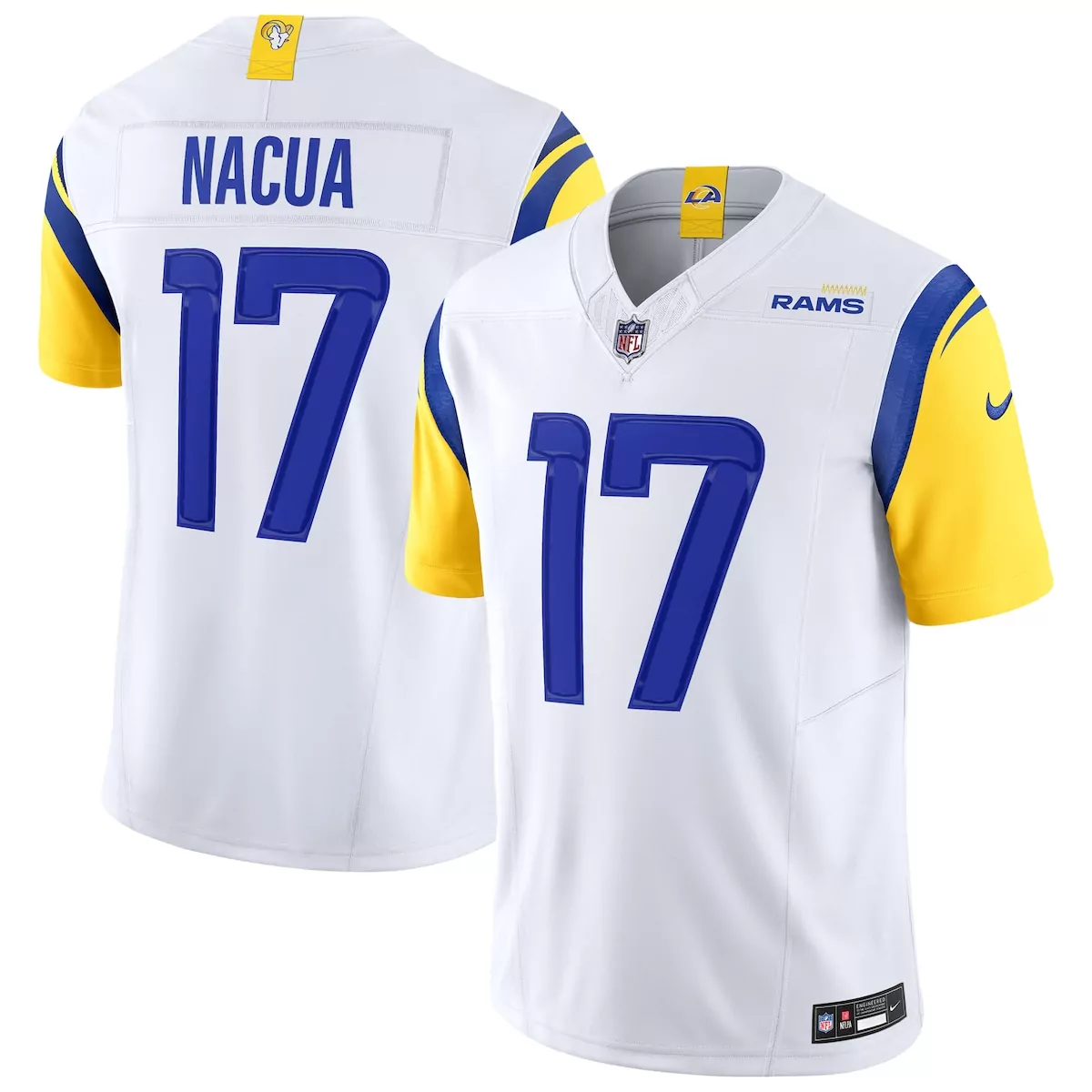 los angeles rams puka nacua royal game player jersey