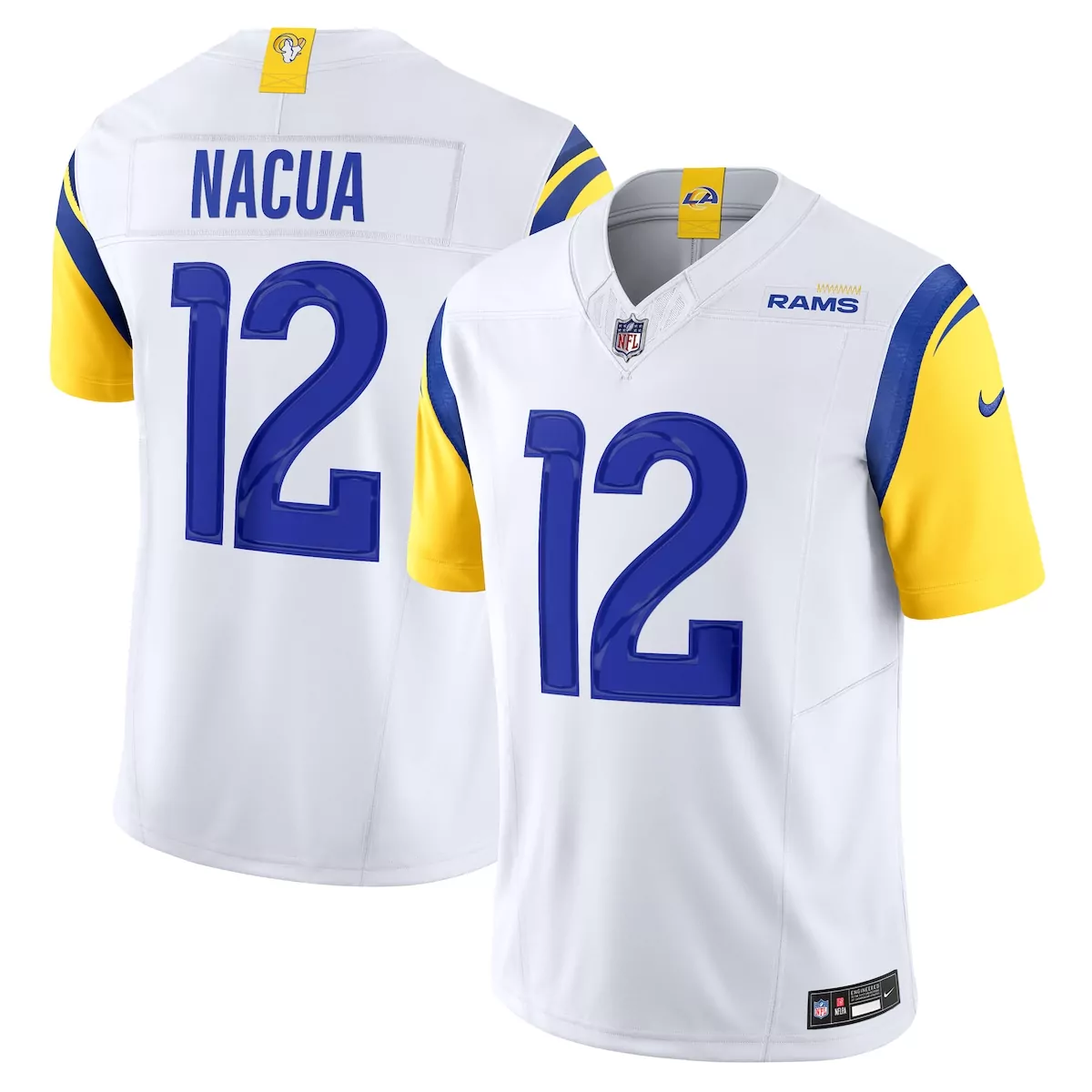 los angeles rams puka nacua white vapor f u s e limited player jersey