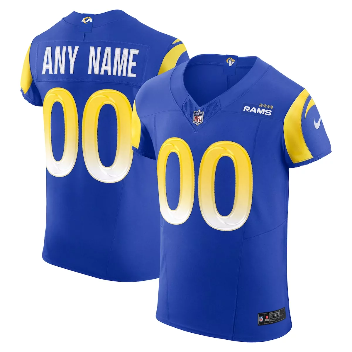 los angeles rams royal vapor f u s e elite custom jersey