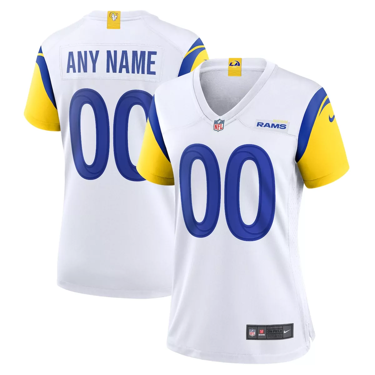 los angeles rams white alternate custom jersey 4yy