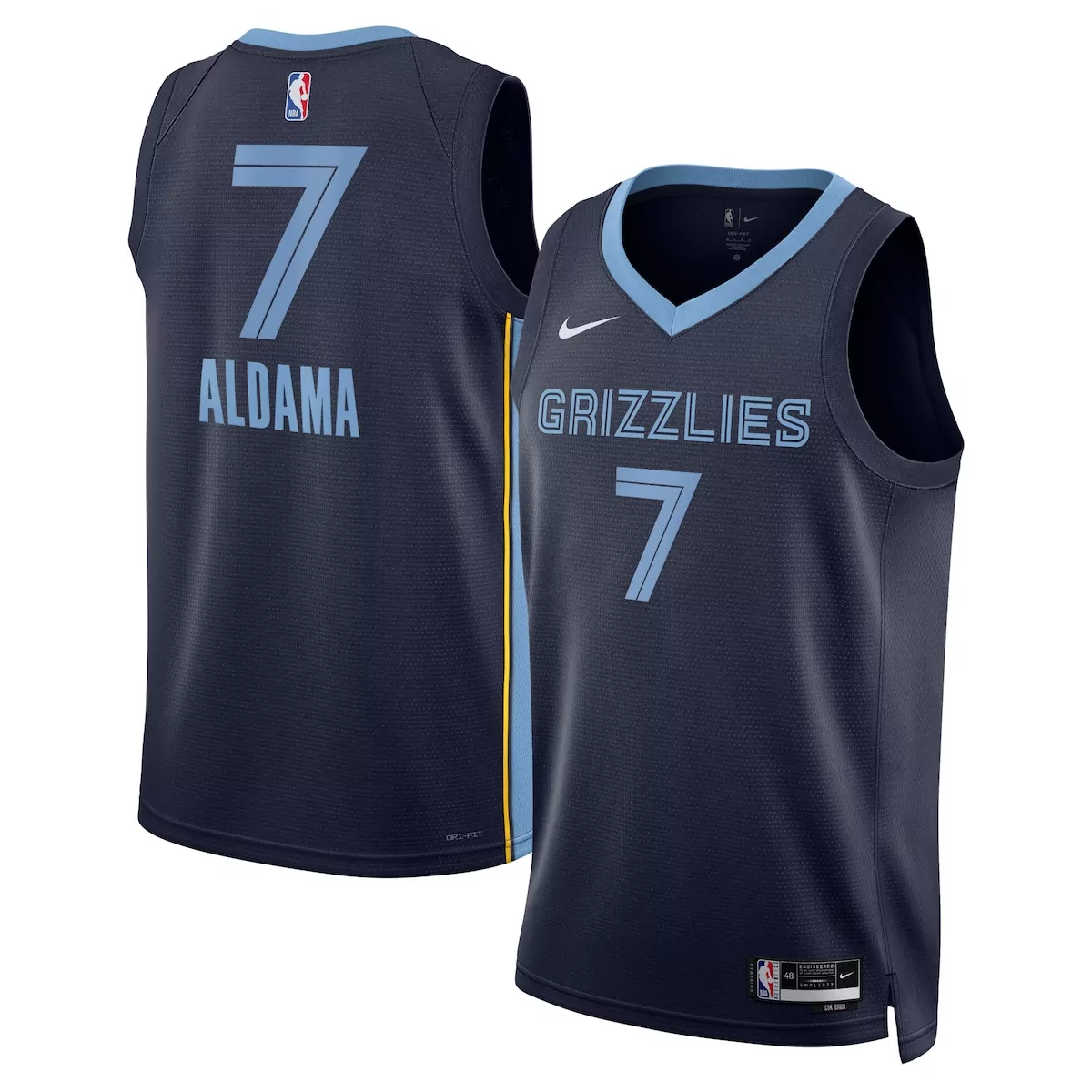 memphis grizzlies icon edition jersey navy santi aldama unisex