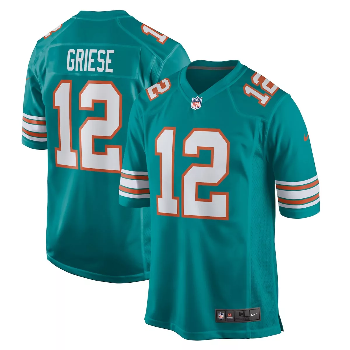 miami dolphins bob griese aqua retired player jersey vit