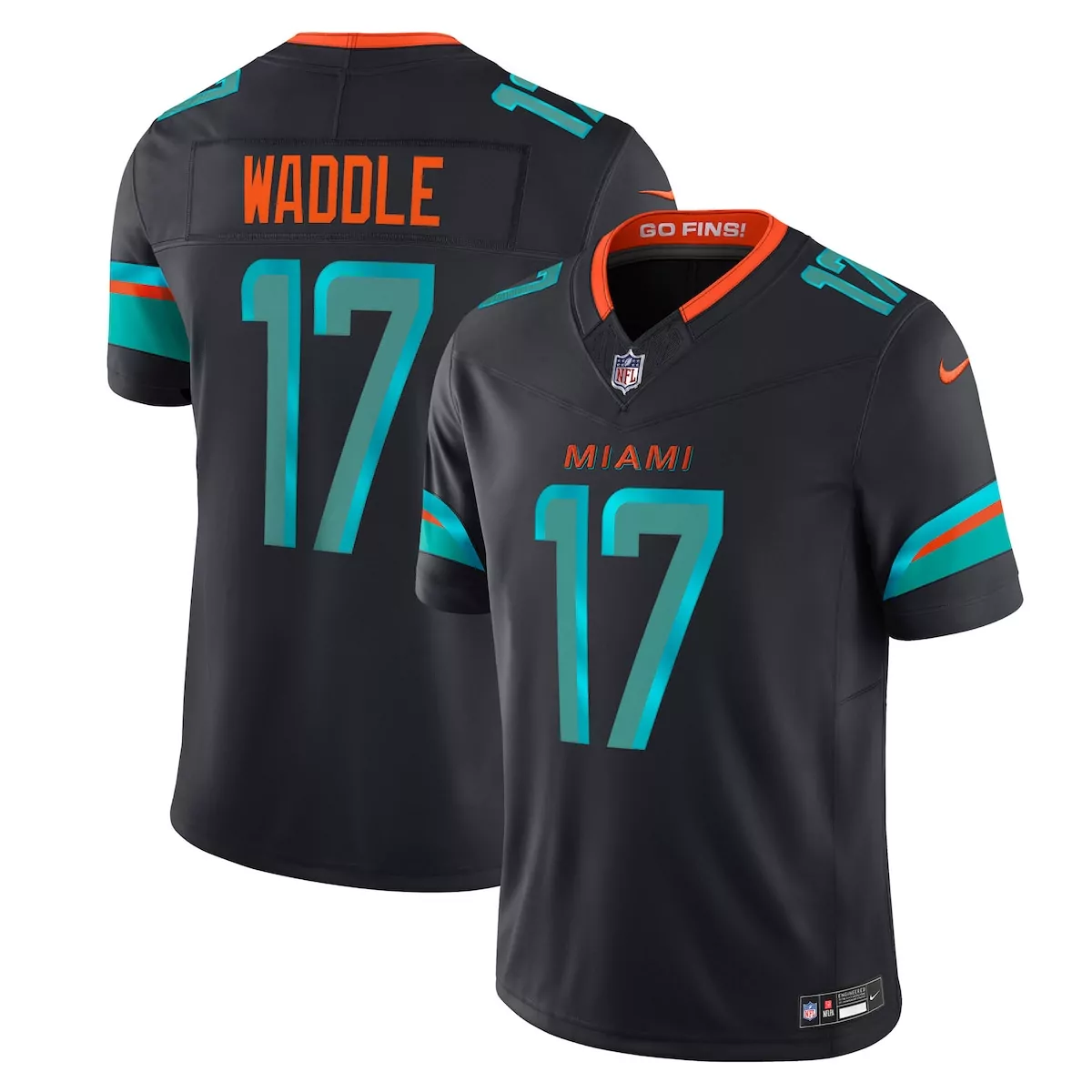miami dolphins jaylen waddle pitch blue 2025 rivalries collection game jersey hup