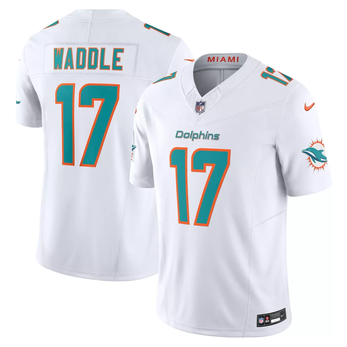 miami dolphins jaylen waddle white vapor f u s e limited jersey 5xz