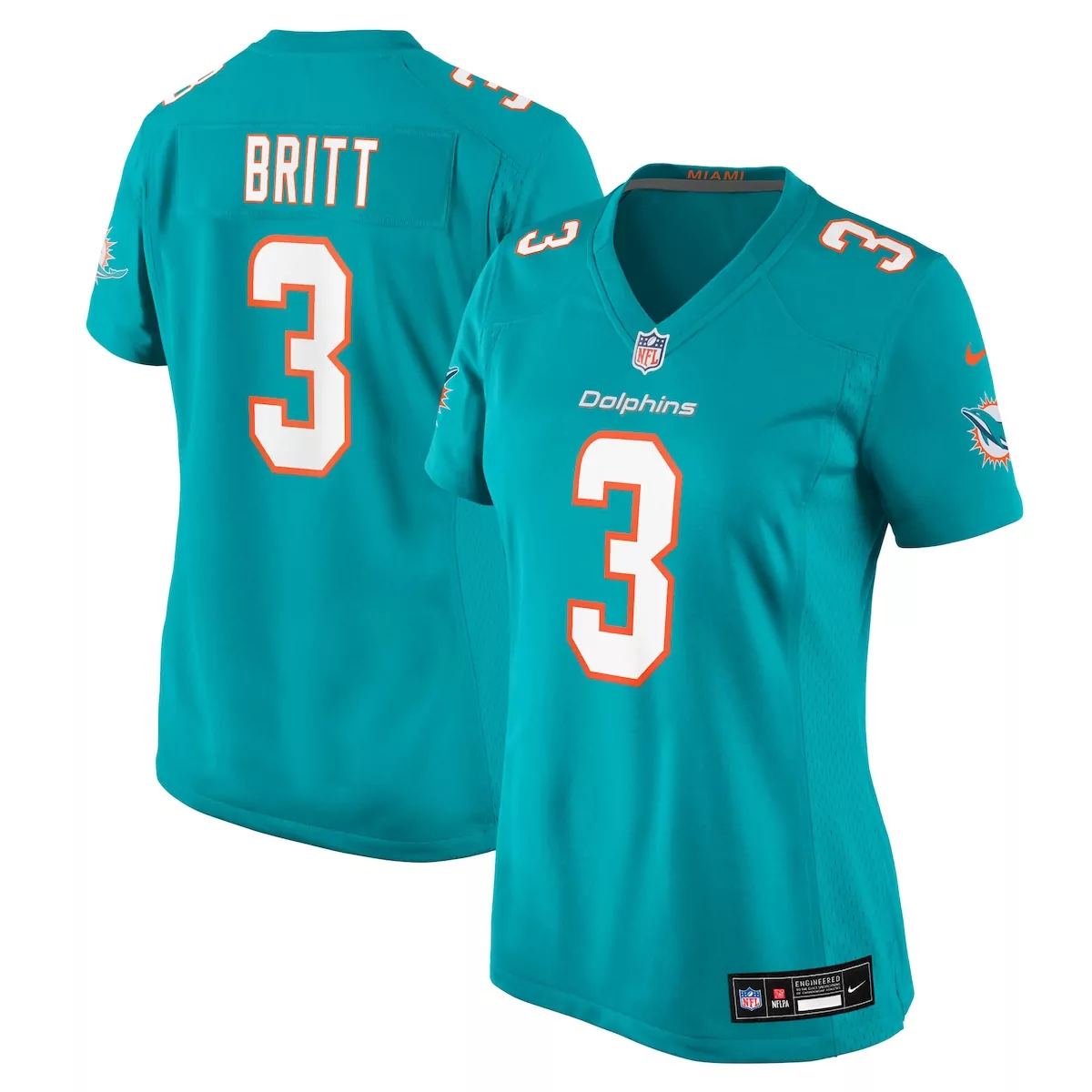 miami dolphins k j britt aqua team game jersey inr