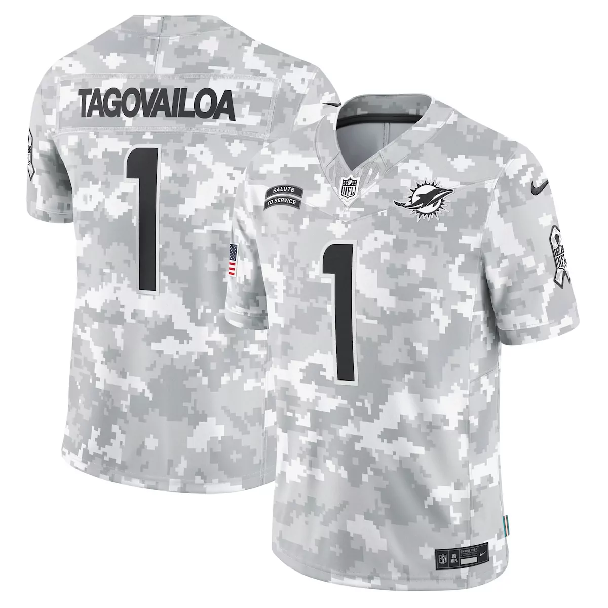 miami dolphins tua tagovailoa arctic camo 2024 salute to service limited jersey 9zd