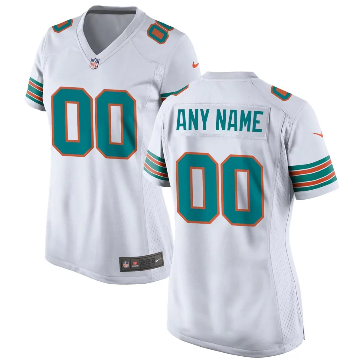 miami dolphins white alternate custom game jersey