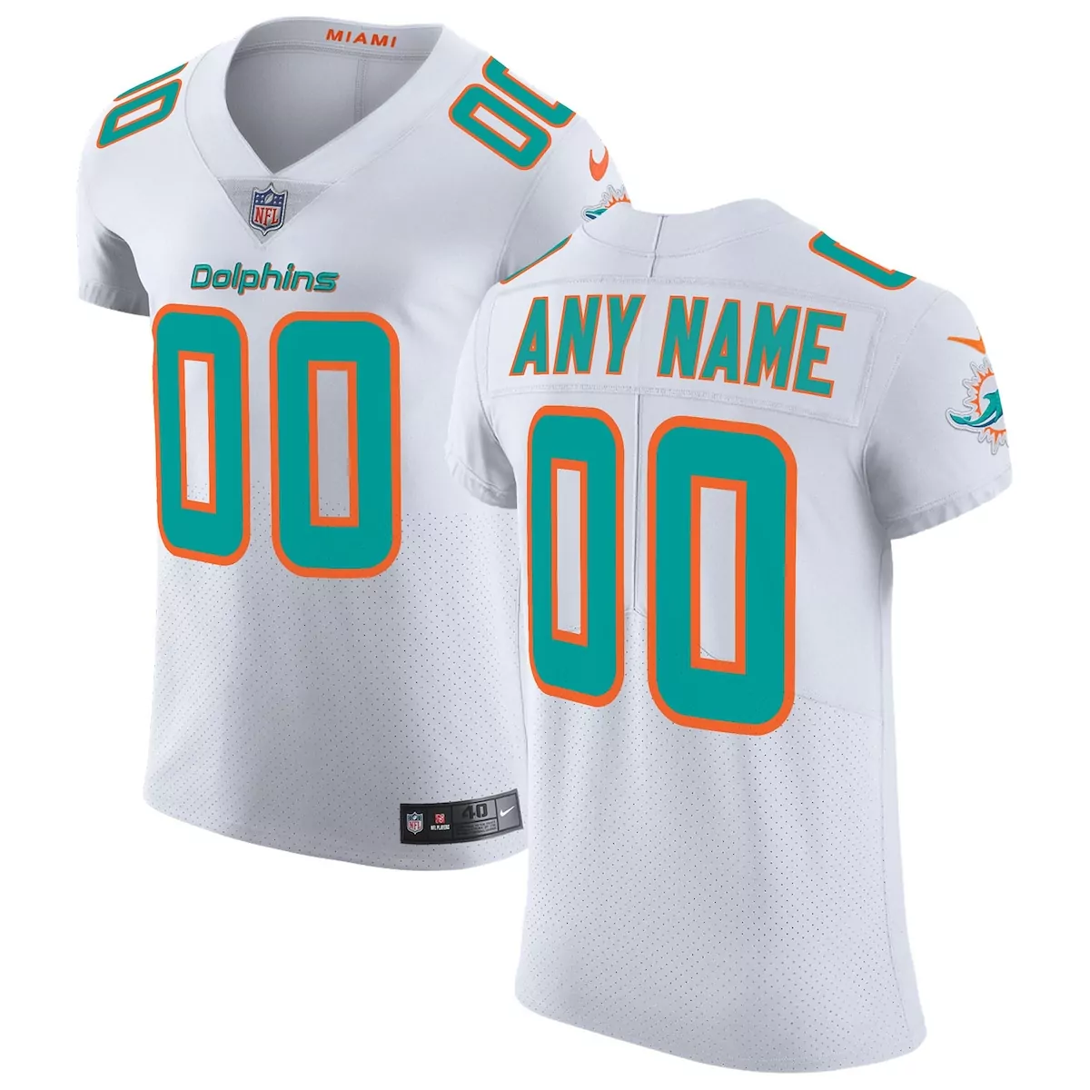 miami dolphins white alternate custom game jersey