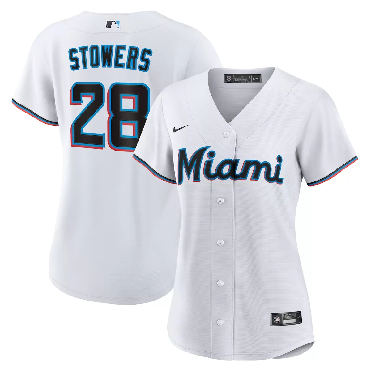 miami marlins kyle stowers white home jersey fik