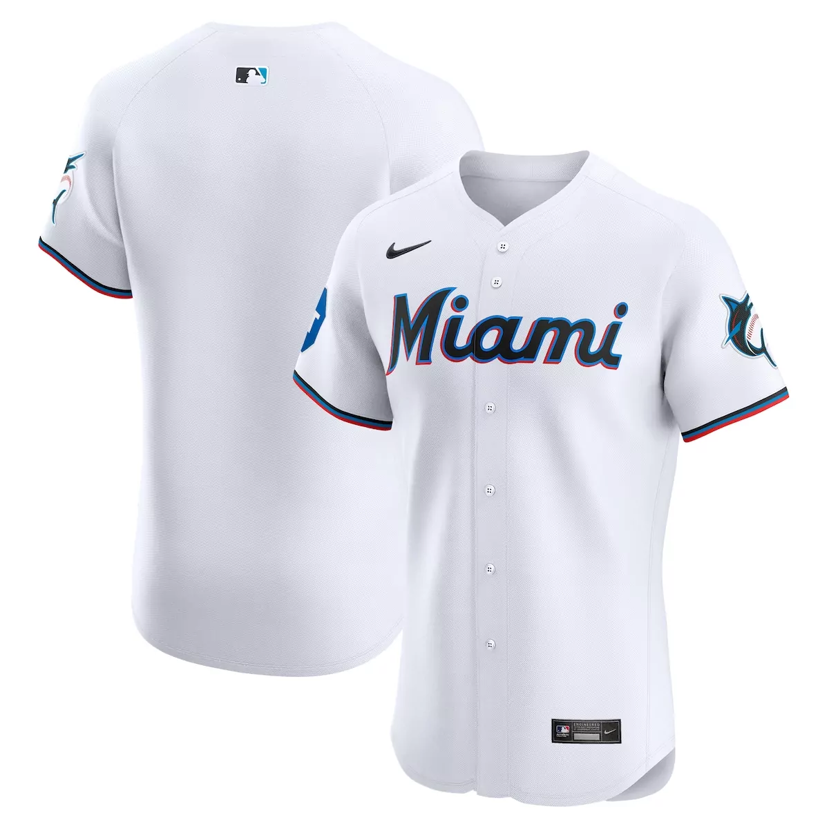 miami marlins white home blank jersey