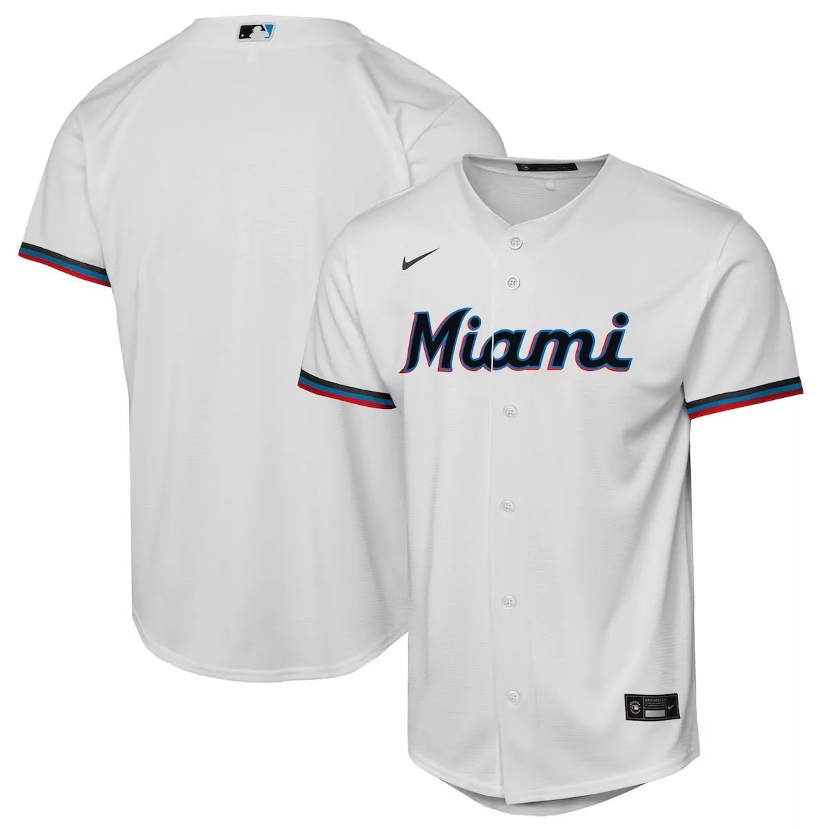 miami marlins white home blank jersey
