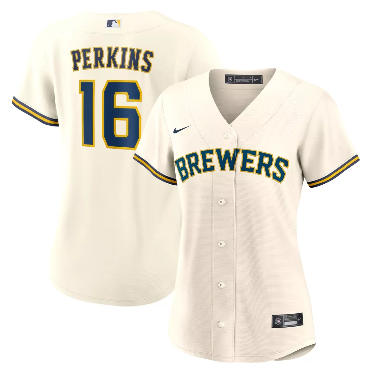 milwaukee brewers blake perkins cream home jersey 76v
