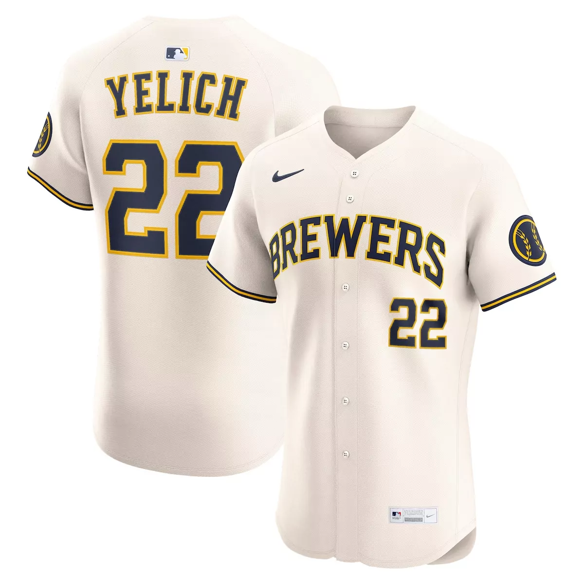 milwaukee brewers caleb durbin cream home jersey t8s