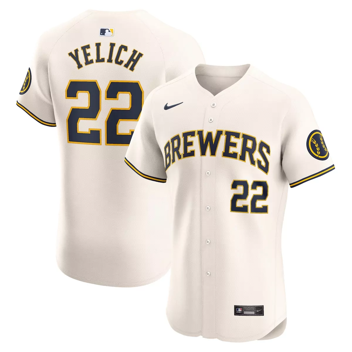 milwaukee brewers caleb durbin cream home jersey t8s