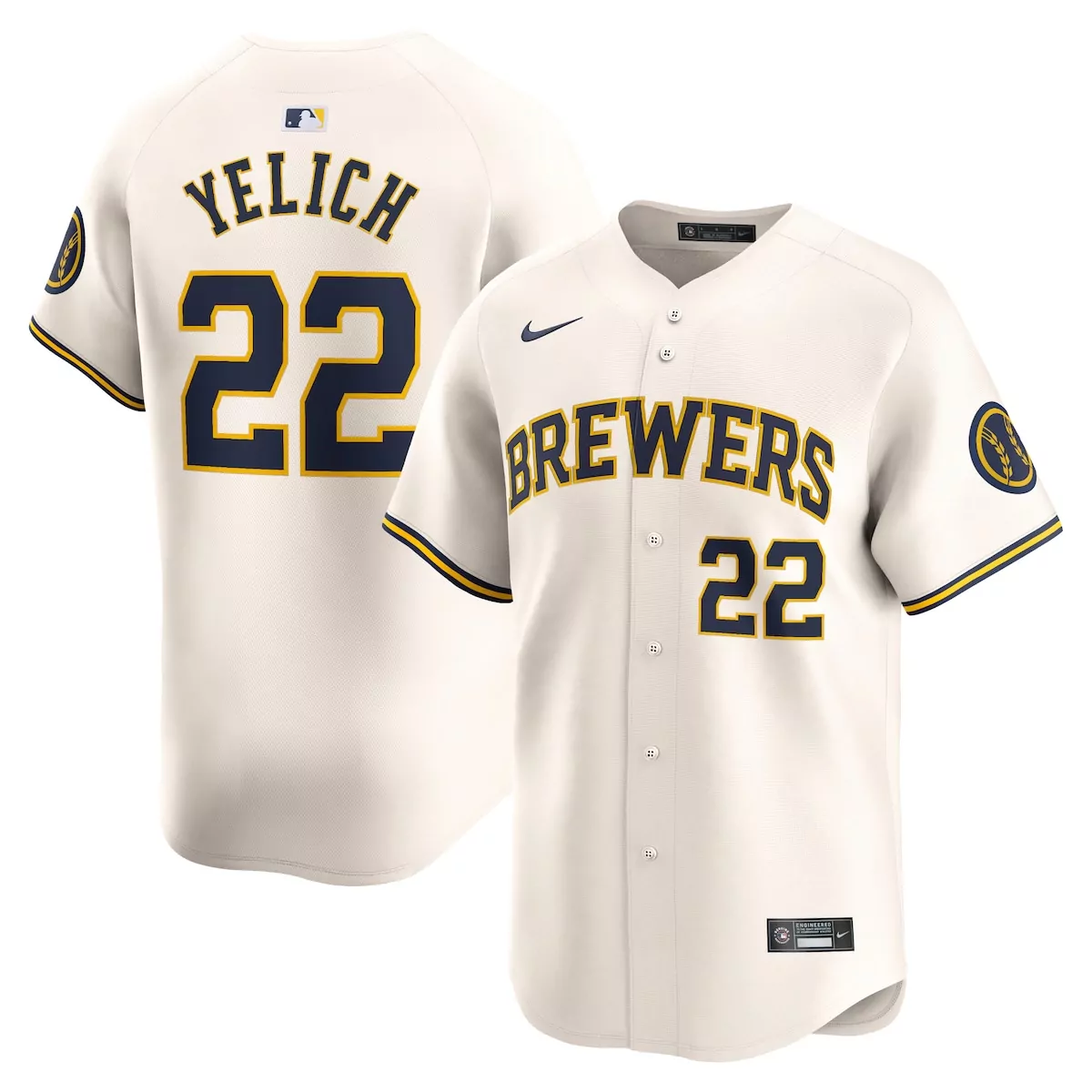 milwaukee brewers caleb durbin cream home jersey t8s