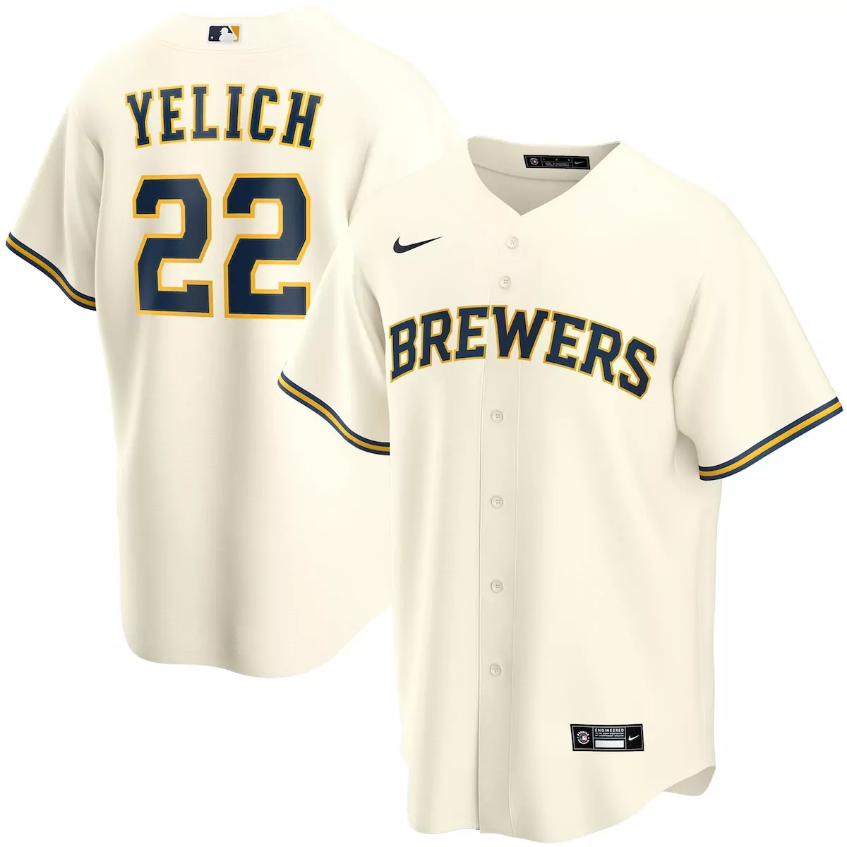 milwaukee brewers christian yelich cream home player jersey g5w