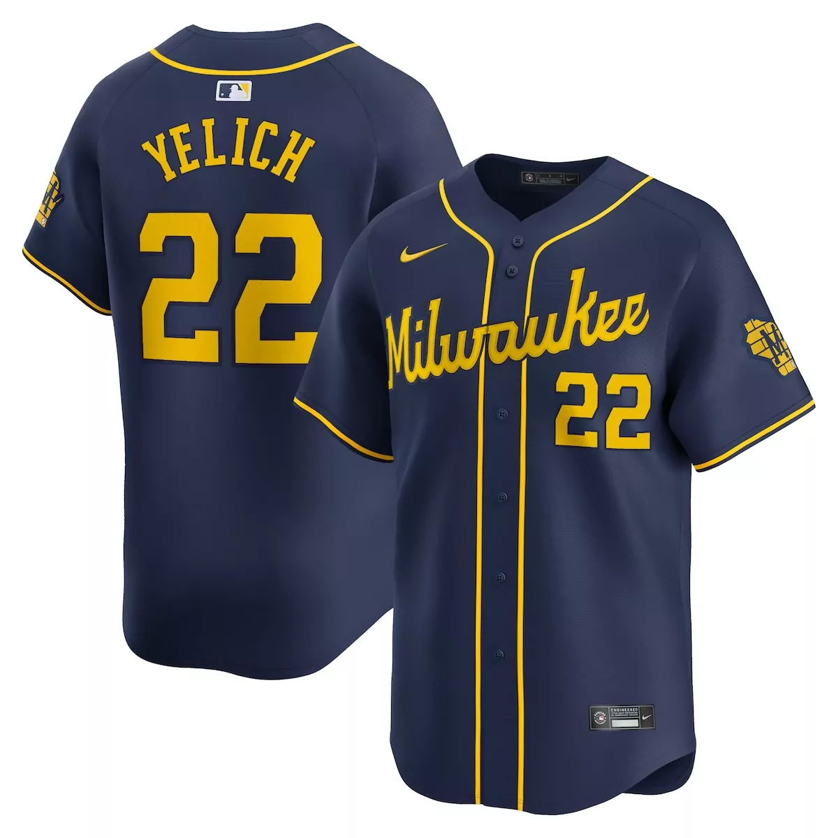 milwaukee brewers christian yelich navy alternate limited player jersey