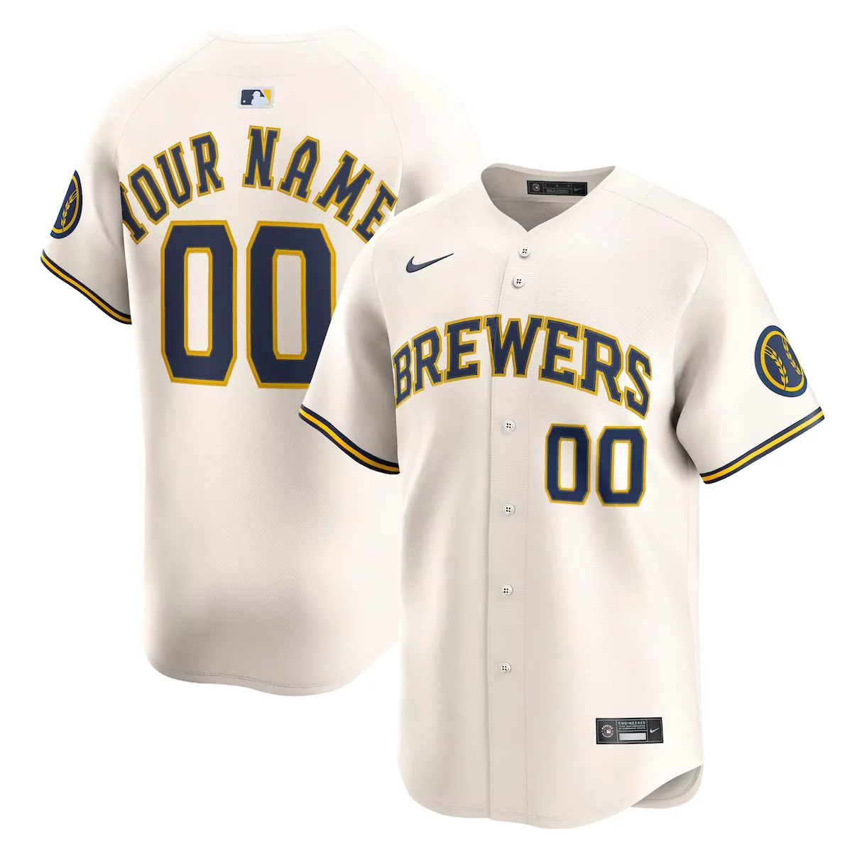 milwaukee brewers cream home elite jersey f4m
