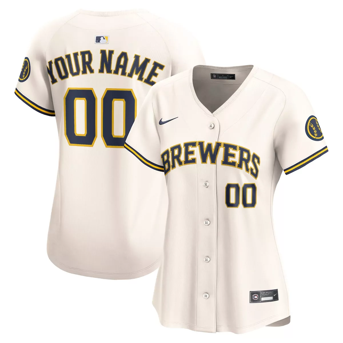 milwaukee brewers cream home limited custom jersey oun