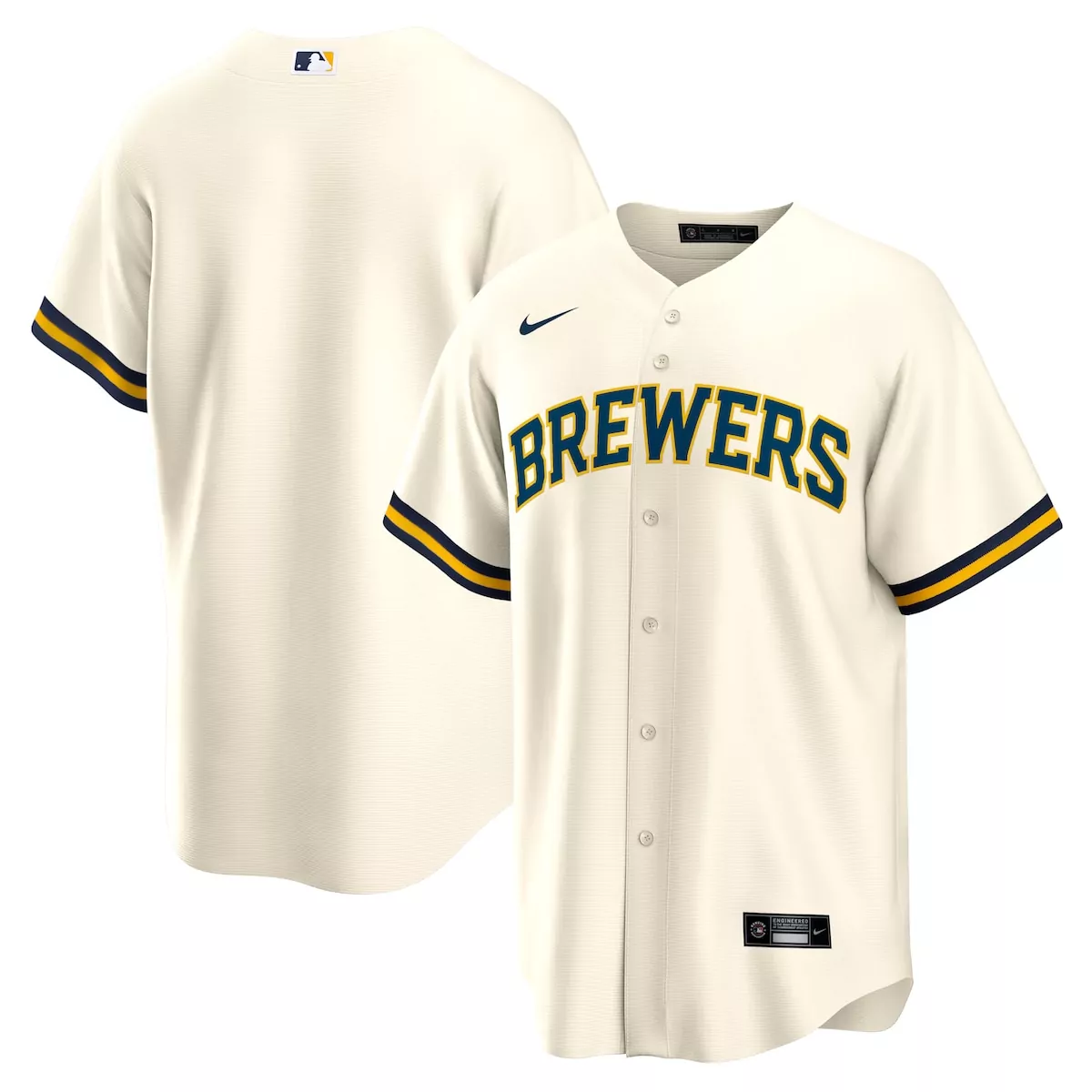 milwaukee brewers cream home team jersey ivb