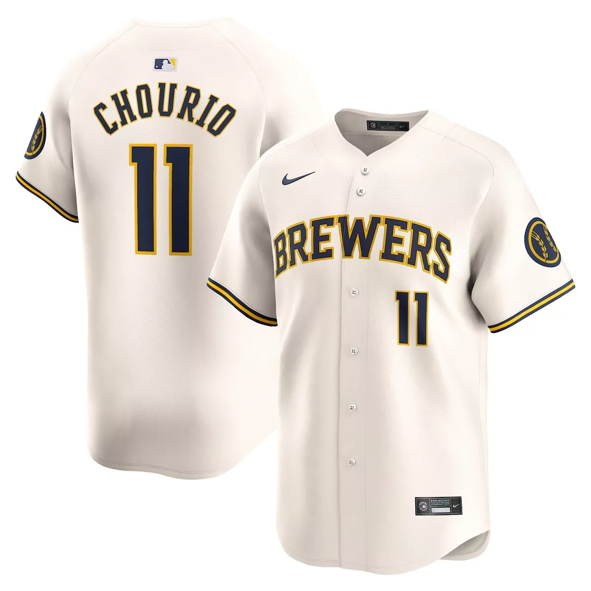 milwaukee brewers jackson chourio cream home limited player jersey k71