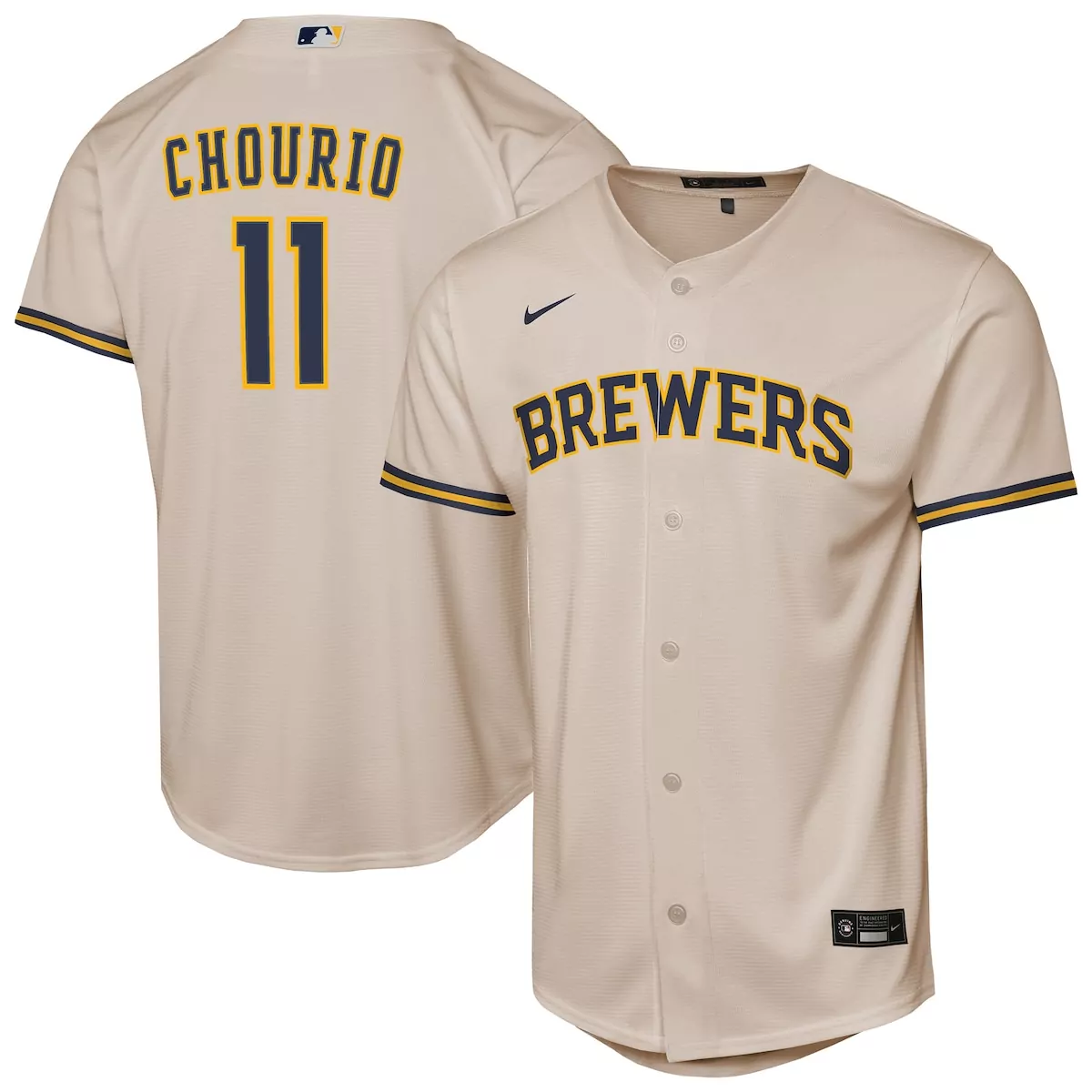 milwaukee brewers jackson chourio cream home limited player jersey k71
